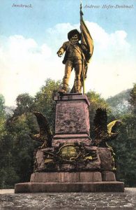Alte Postkarte mit dem Andreas Hofer-Denkmal auf dem Bergisel
