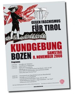 Plakat Schützen Kundgebung 2008 in Bozen